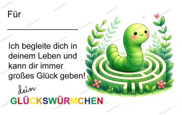 10 Spruchkarten WÜRMCHEN Nr. 4F "Karte mit Spruch"